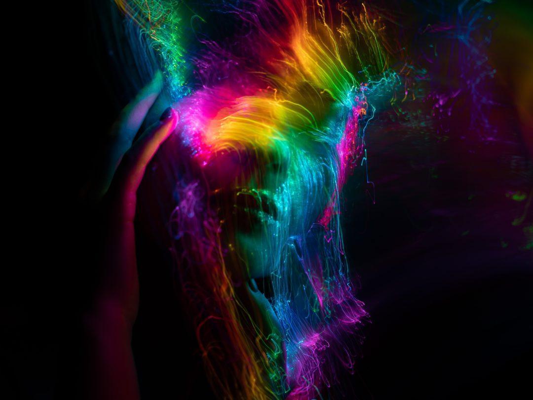 woman, face, light painting